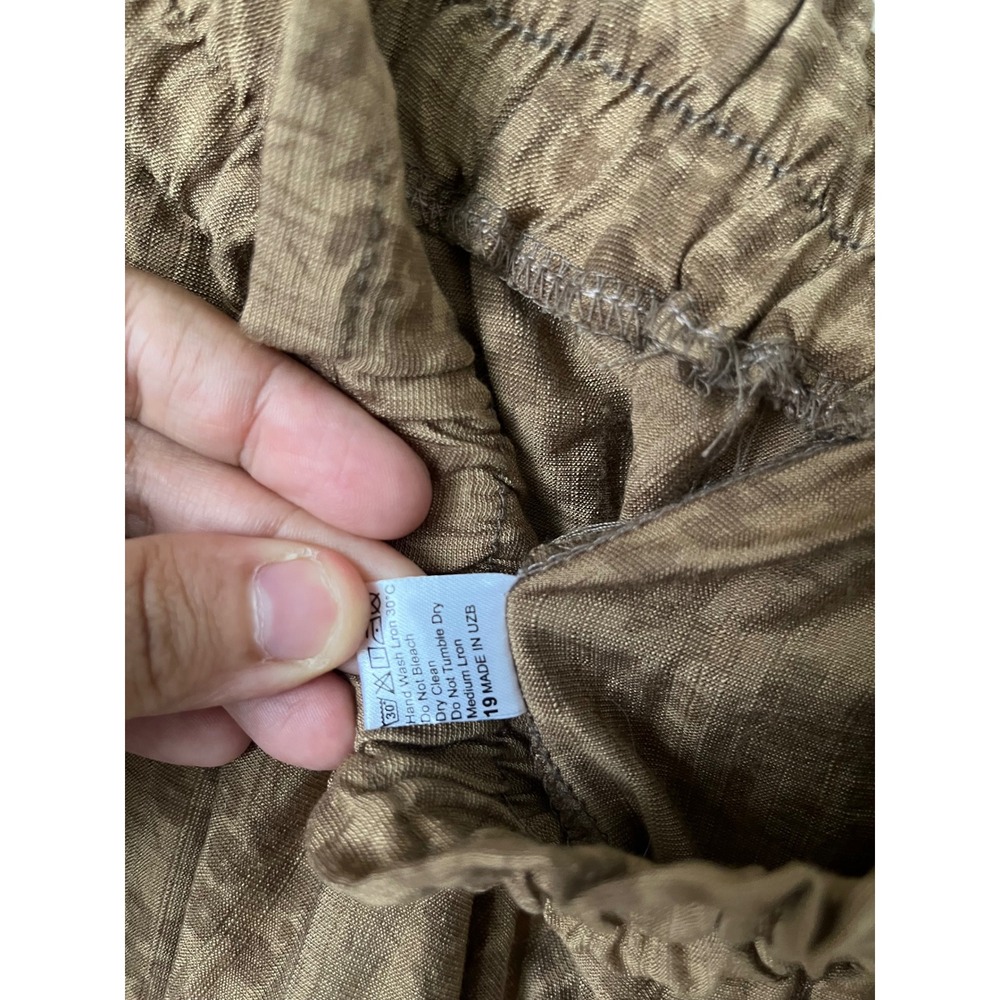 Khazorasp Diamond Brown Floral Jacquard Wide Leg Elastic Waist Pants Size L - Picture 5 of 9